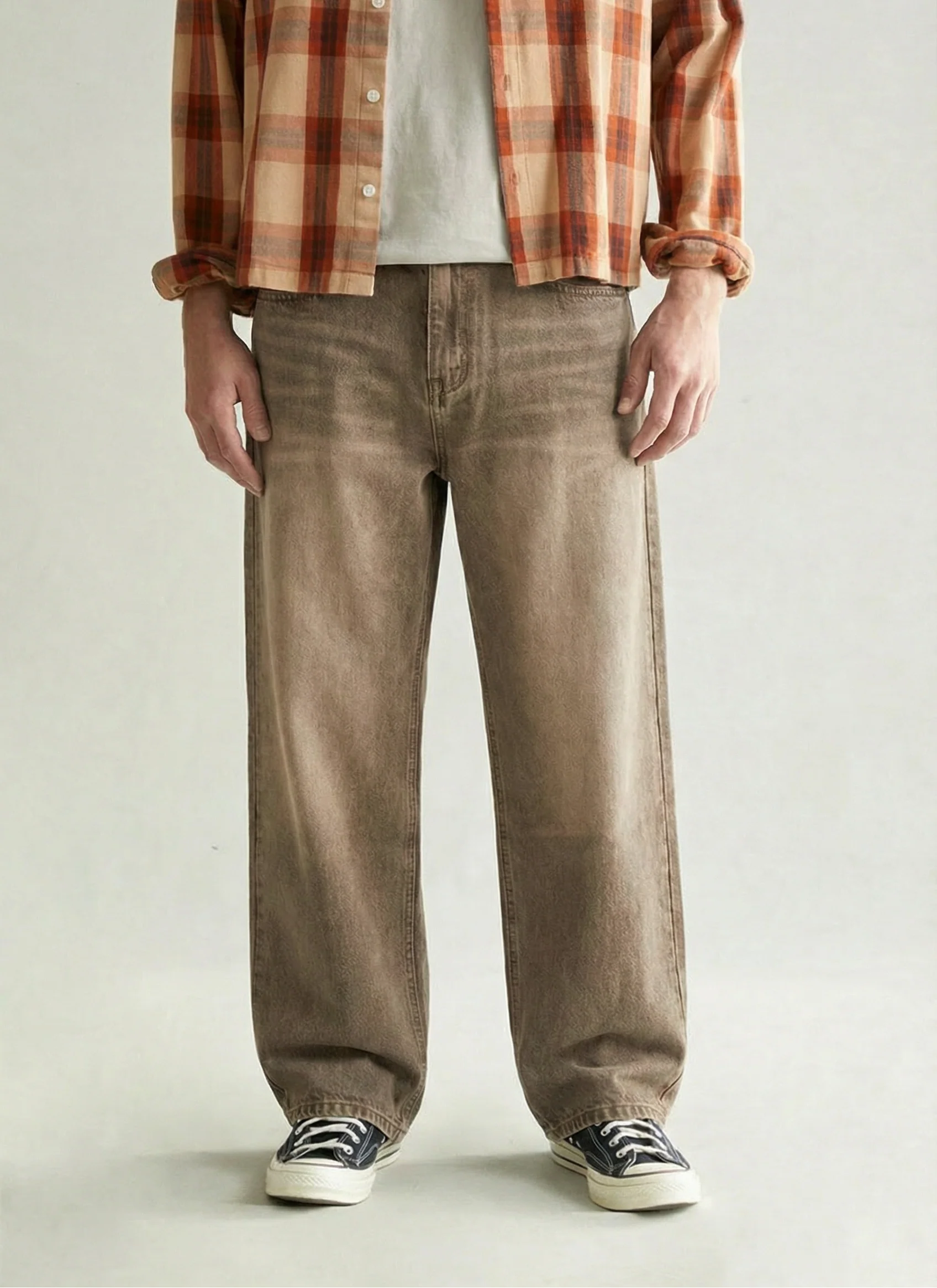 Brown Sun Bleached Denim