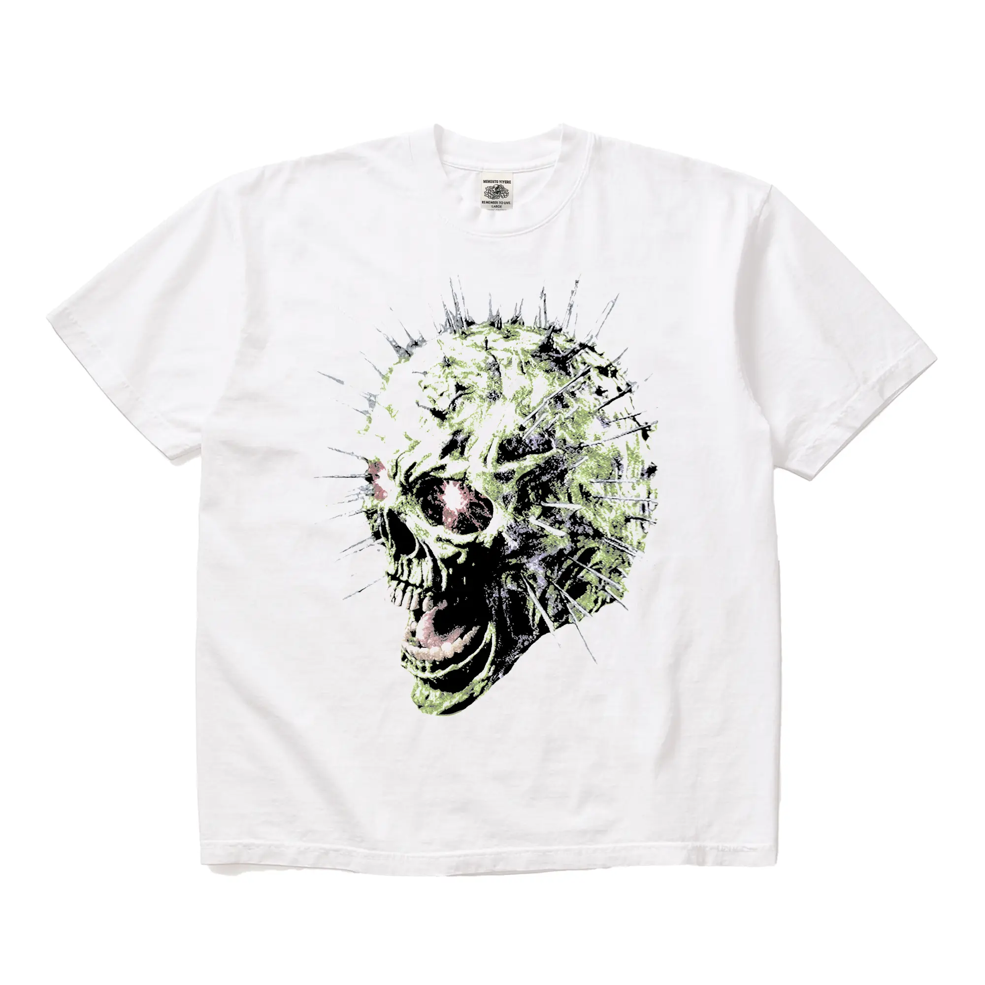 Green Skully T-Shirt White